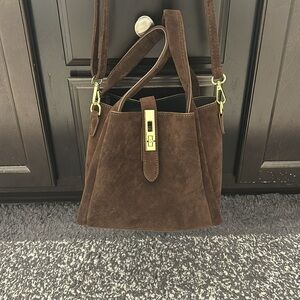 NWT Chocolate Brown Suede Small Purse